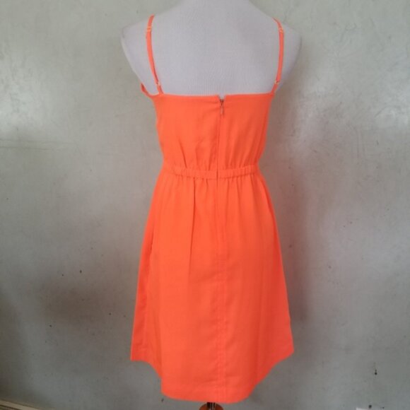 NWT J.Crew orange dress women's size 0 (F4-8) - Picture 6 of 8